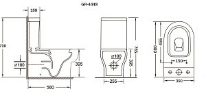 Унитаз напольный Grossman GR-4448 с бачком, с крышкой микролифт купить в интернет-магазине Sanbest