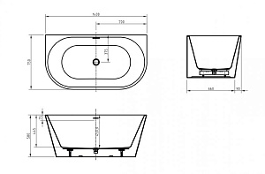 Ванна акриловая BelBagno BB710 140х75 купить в интернет-магазине Sanbest