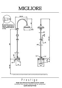Душевая система Migliore Prestige 32792 бронза купить в интернет-магазине сантехники Sanbest