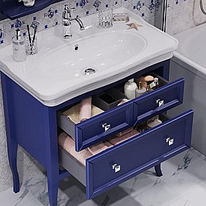 Тумба с раковиной Опадирис Валери 85 сапфир для ванной в интернет-магазине Sanbest