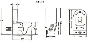 Унитаз напольный Grossman GR-4448 с бачком, с крышкой микролифт купить в интернет-магазине Sanbest