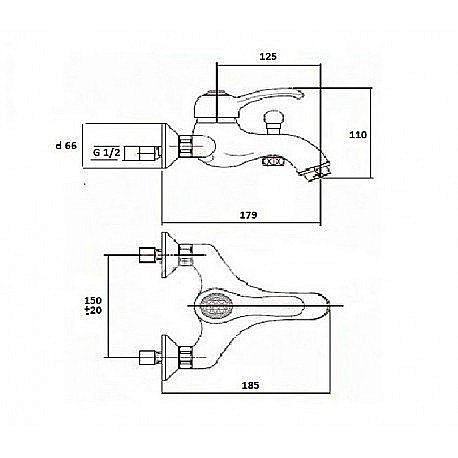 Смеситель для ванны Magliezza Luce 50129 хром купить в интернет-магазине сантехники Sanbest