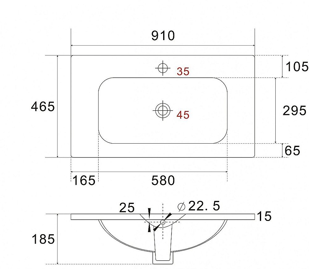 Раковина встраиваемая Art&Max 91 AM7110-90 белая купить в интернет-магазине Sanbest
