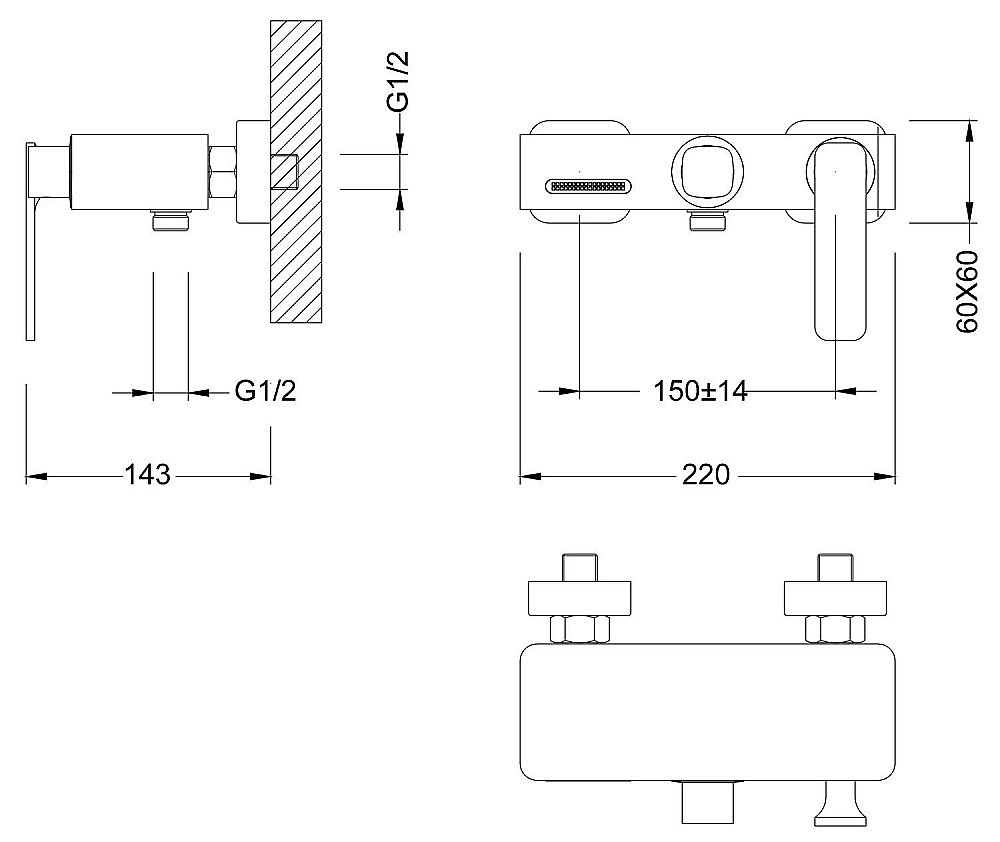 Смеситель для ванны Timo Torne 4314/03Y черный матовый купить в интернет-магазине сантехники Sanbest