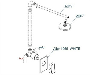 Душевая система WasserKRAFT Aller A12667WHITE купить в интернет-магазине сантехники Sanbest