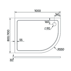 Душевой поддон Veconi Tezeo TZ11-10080A-01-19C3 100x80 купить в интернет-магазине Sanbest