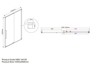 Душевая дверь Vincea ARNO VPS-1A 130 хром/прозрачное купить в интернет-магазине Sanbest