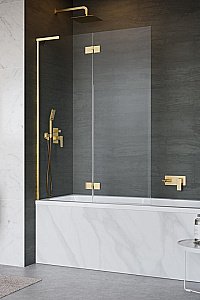 Шторка для ванны Radaway Essenza 8 SL Gold PND II 120 стекло прозрачное/профиль золото купить в интернет-магазине Sanbest