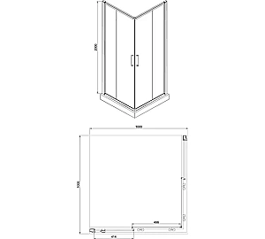 Душевой уголок Azario Greenwood 100х100 купить в интернет-магазине Sanbest