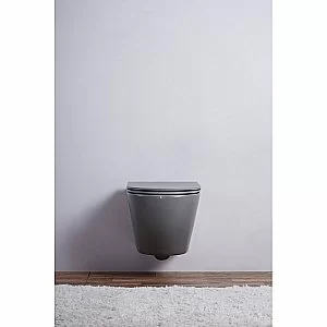 Унитаз подвесной Esbano AZALEA ESUPAZALGM безободковый, с крышкой микролифт, матовый серый купить в интернет-магазине Sanbest