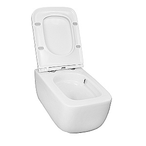 Унитаз подвесной Azario Flavia AZ-0076-UQ1 белый, безободковый, с крышкой микролифт, слив торнадо купить в интернет-магазине Sanbest