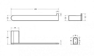 Полотенцедержатель Cezares STYLUS-TH02-IN сатин купить в интернет-магазине сантехники Sanbest