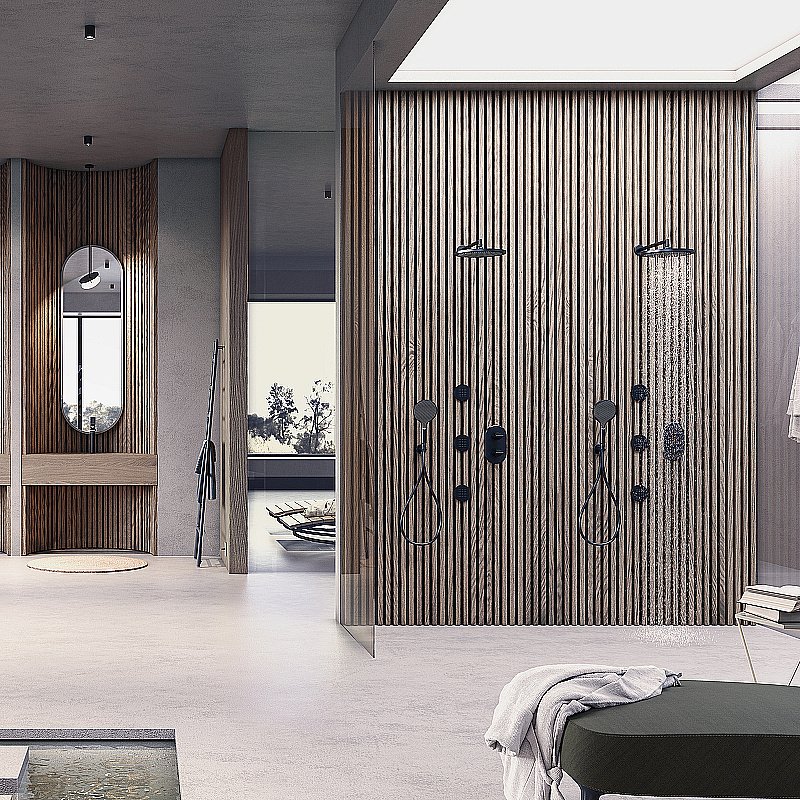 Смеситель для душа Bossini Apice Z00500.073 черный купить в интернет-магазине сантехники Sanbest