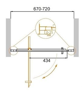 Душевая дверь Cezares MOLVENO-BA-1 70 купить в интернет-магазине Sanbest