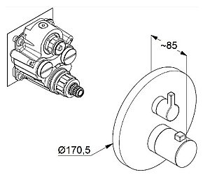 Смеситель для душа Kludi Nova Fonte 208350515 хром купить в интернет-магазине сантехники Sanbest