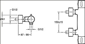 Смеситель для душа Jacob Delafon CUFF E45533-CP купить в интернет-магазине сантехники Sanbest