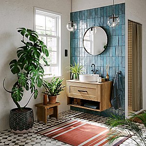 Тумба с раковиной Aqwella Craft 80 CRF0108 дуб балтийский для ванной в интернет-магазине Sanbest