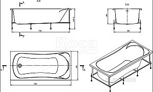 Ванна Roca BeCool ZRU9303020 190x90 купить в интернет-магазине Sanbest