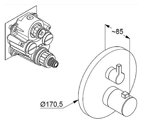 Смеситель для душа Kludi Nova Fonte 208350515 хром купить в интернет-магазине сантехники Sanbest