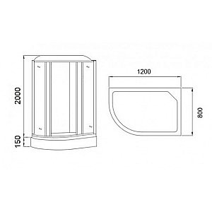 Душевая кабина Alex Baitler 120х80 MR3512P стекло матовое/профиль белый матовый купить в интернет-магазине Sanbest