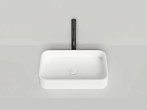 Раковина накладная Salini Callista 01 1101104G 54,5 из искусственного камня S-Sense, белая глянцевая купить в интернет-магазине Sanbest