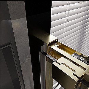 Душевая дверь Veconi Premium Trento PTD30-G-140-01-C4 прозрачная/профиль Брашированное золото брашированное купить в интернет-магазине Sanbest