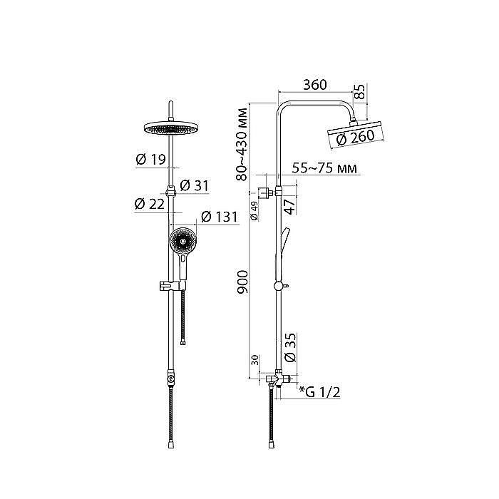 Душевая система Iddis SpaHome SPA3F0Ci76 купить в интернет-магазине сантехники Sanbest