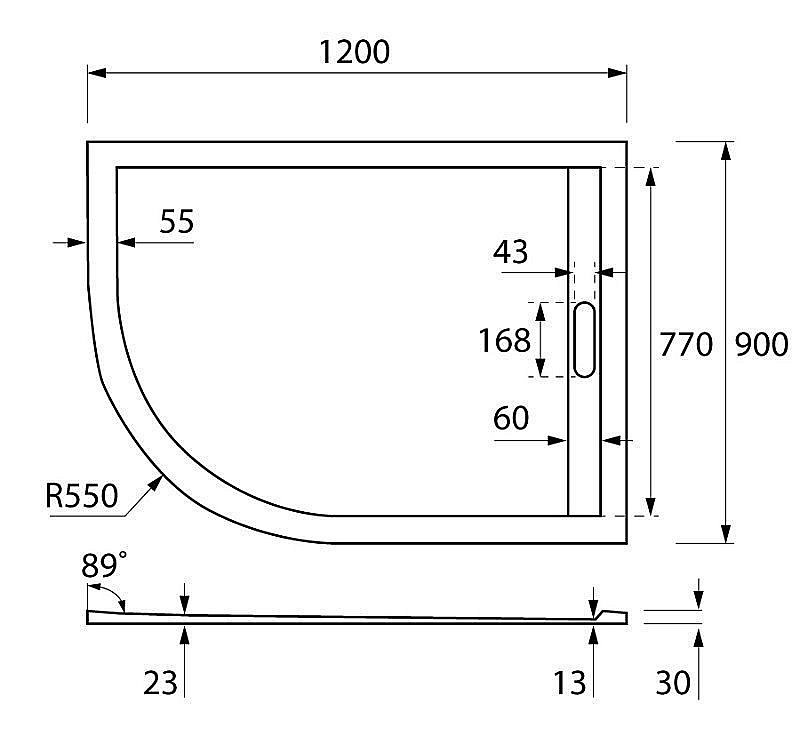 Душевой поддон Cezares Tray AS-RH 120x90 купить в интернет-магазине Sanbest