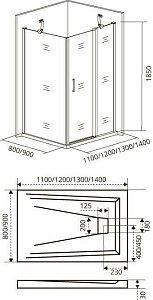 Душевой уголок Good door FANTASY WTW+SP 140x80 прозрачный с рисунком купить в интернет-магазине Sanbest