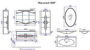 Тумба с раковиной Clarberg Due amanti 100 для ванной в интернет-магазине Sanbest