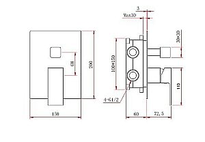 Душевая система Berges VENTAS 73006 черная матовая купить в интернет-магазине сантехники Sanbest