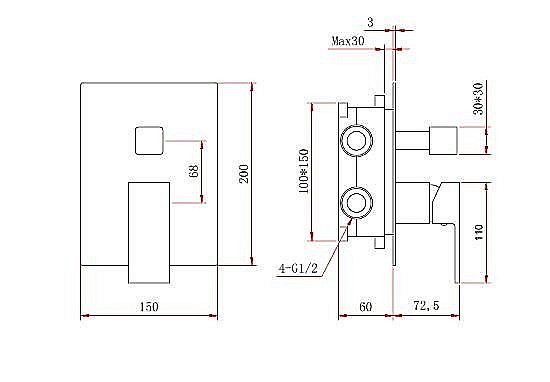 Душевая система Berges VENTAS 73006 черная матовая купить в интернет-магазине сантехники Sanbest