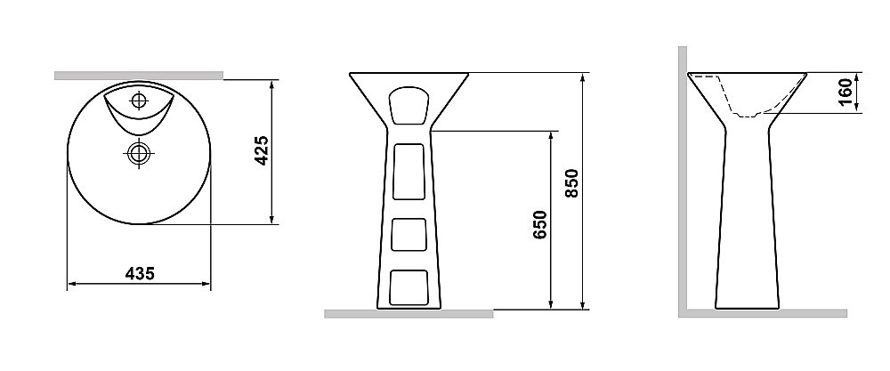 Раковина напольная Laguraty 3040W белая купить в интернет-магазине Sanbest
