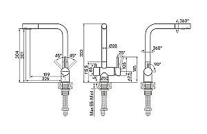 Смеситель для кухни Paulmark Skalen Sk213020-BS брашированная  сталь купить в интернет-магазине сантехники Sanbest