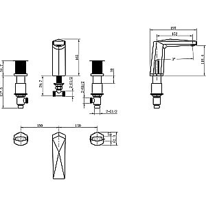 Смеситель для раковины Boheme Venturo 150-WCR-ICE белый/хром купить в интернет-магазине сантехники Sanbest