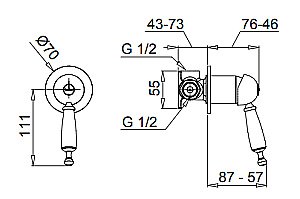 Смеситель скрытого монтажа Migliore Oxford ML.OXF-6330 тосканская бронза купить в интернет-магазине сантехники Sanbest