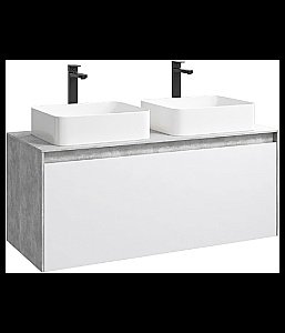 Тумба с раковиной Aqwella Mobi 120 бетон светлый/белый для ванной в интернет-магазине Sanbest