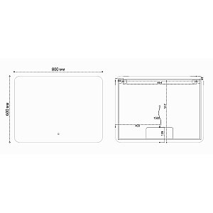 Зеркало LED Vincea VLM-3BE800 80×60 в ванную от интернет-магазине сантехники Sanbest