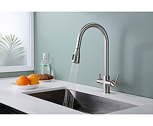 Смеситель для кухни Paulmark Lange La214212-BS брашированная сталь купить в интернет-магазине сантехники Sanbest