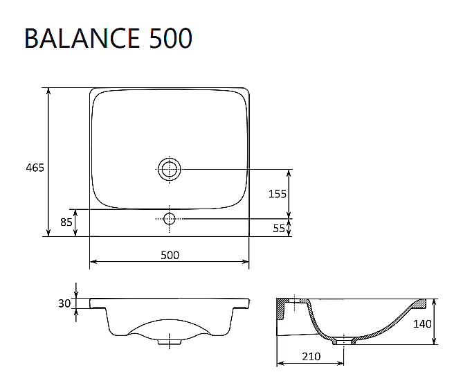 Раковина Ravak BALANCE XJX01250000 купить в интернет-магазине Sanbest
