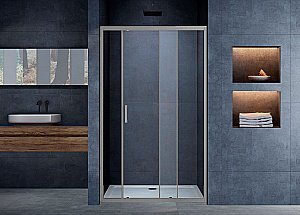Душевая дверь Vincea Alpha VDS-3AL140CLGM 140 стекло прозрачное/профиль вороненая сталь купить в интернет-магазине Sanbest