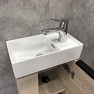 Тумба с раковиной Comforty Матэ-40 00-00015132 дуб дымчатый для ванной в интернет-магазине Sanbest