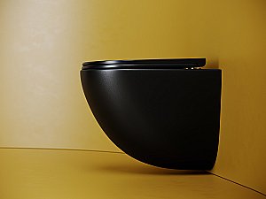 Унитаз подвесной Ceramica Nova Vogue CN4008TMB черный матовый, с крышкой микролифт, безободковый, слив-торнадо купить в интернет-магазине Sanbest