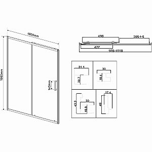 Душевая дверь Vincea City 100 VDS-5CT100CL стекло прозрачное/профиль хром купить в интернет-магазине Sanbest