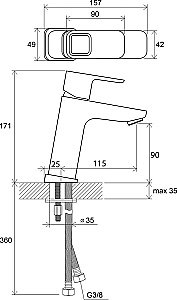 Смеситель для раковины Ravak 10° X070062 хром купить в интернет-магазине сантехники Sanbest