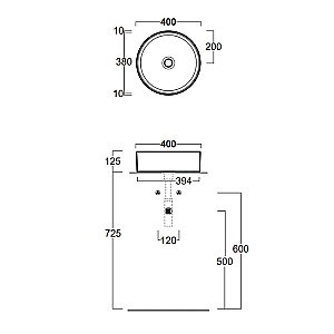 Раковина накладная SIMAS FORIU FO01bi 40 купить в интернет-магазине Sanbest