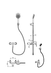 Смеситель для душа WONZON & WOGHAND ALFA WW-AE3102-MB черный матовый купить в интернет-магазине сантехники Sanbest
