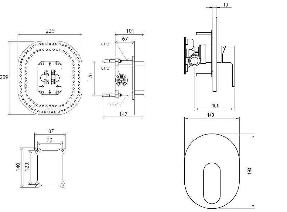 Смеситель для душа Ravak Chrome CR 066.00 купить в интернет-магазине сантехники Sanbest