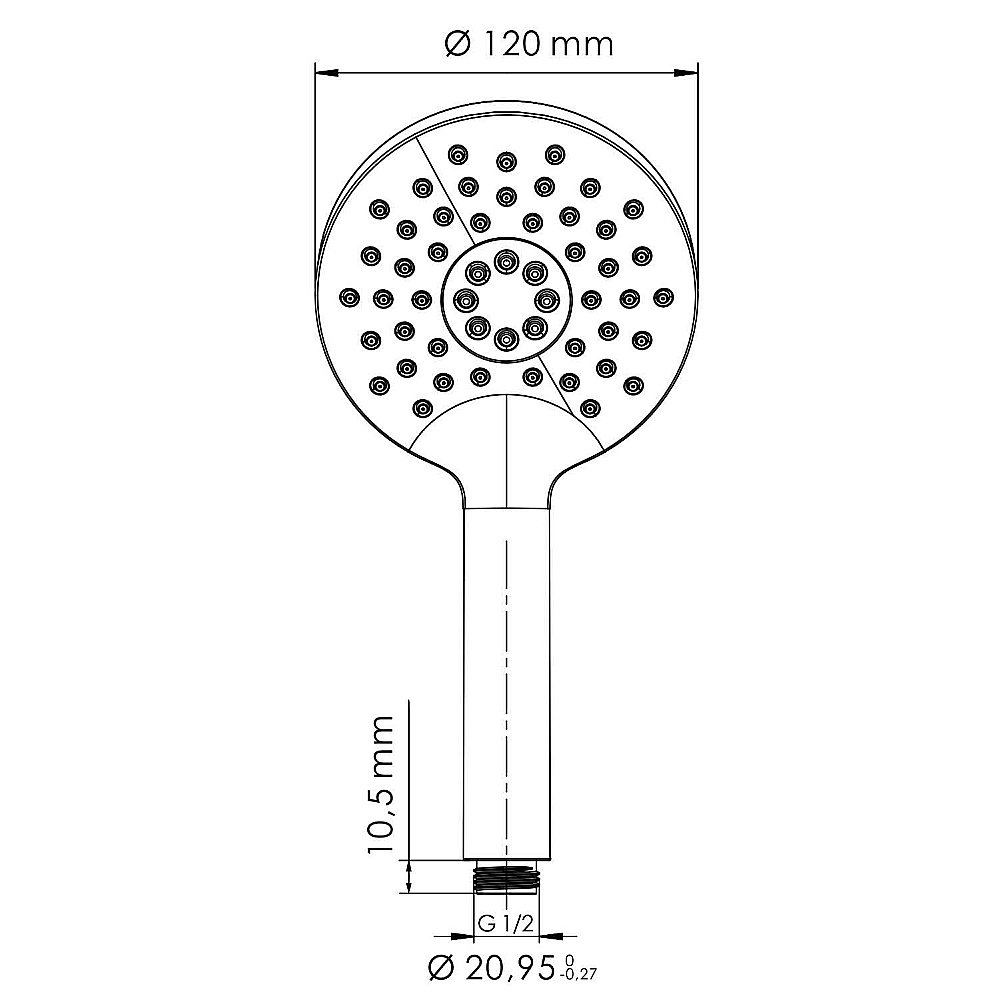 Душевая лейка WasserKraft A357 никель купить в интернет-магазине сантехники Sanbest