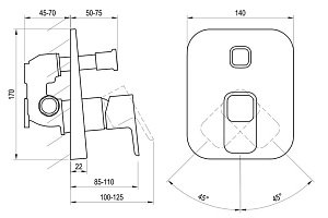 Смеситель для душа Ravak 10° R-box TD 065.00 хром купить в интернет-магазине сантехники Sanbest